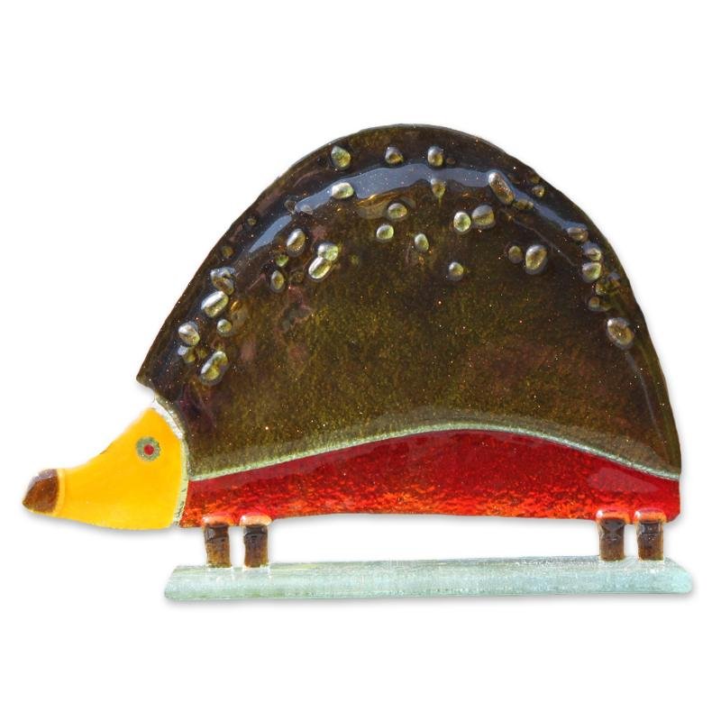 Eddie the Hedgehog Fused Glass Ornament