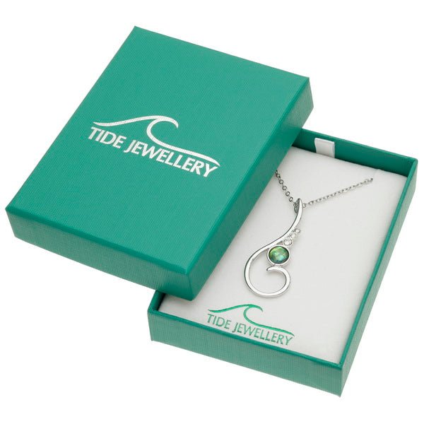 Elegant Spiral Paua Shell Necklace - Tide Jewellery from thetraditionalgiftshop.com