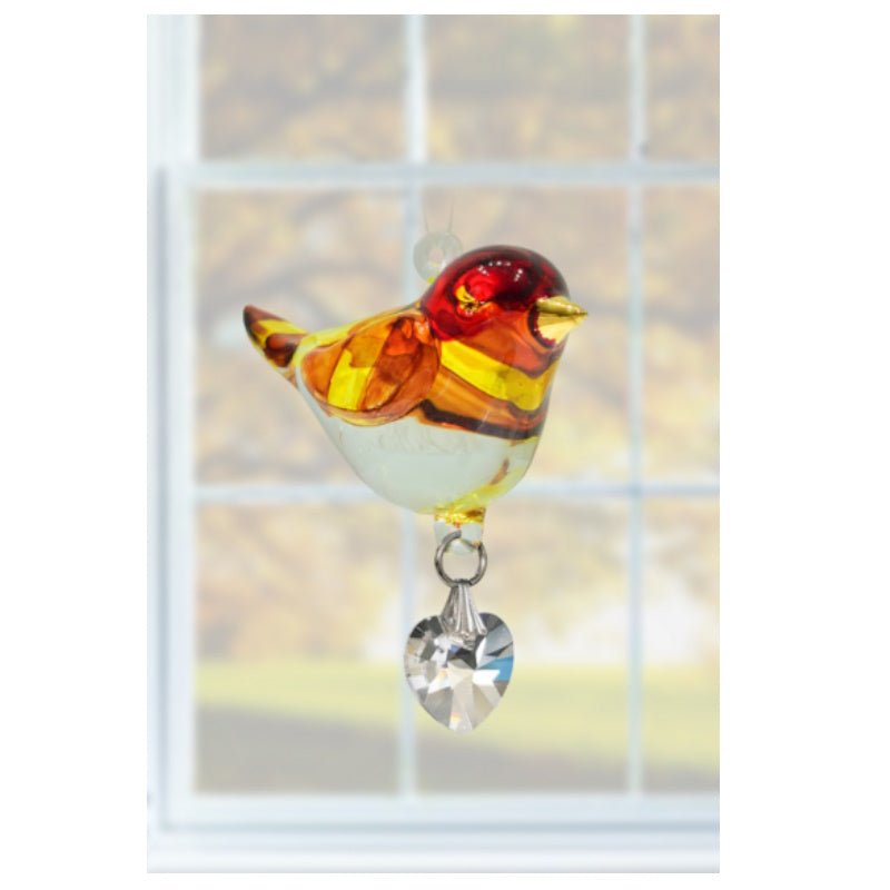 Fantasy Glass Pretty Little Bird - Goldfinch - Wild Things Crystal from thetraditionalgiftshop.com
