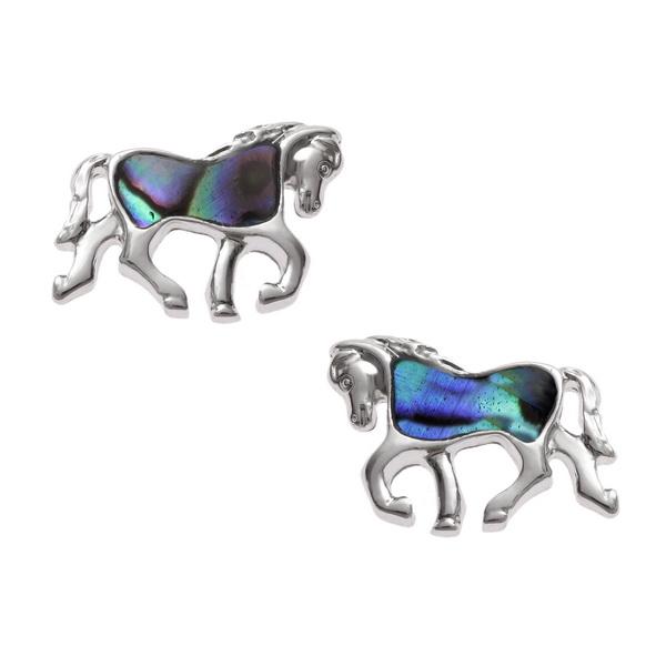 Horse Paua Shell Stud Earrings - Tide Jewellery from thetraditionalgiftshop.com