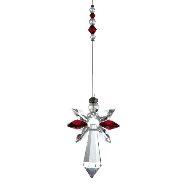 January Birthstone Crystal Guardian Angel - Garnet (Large)