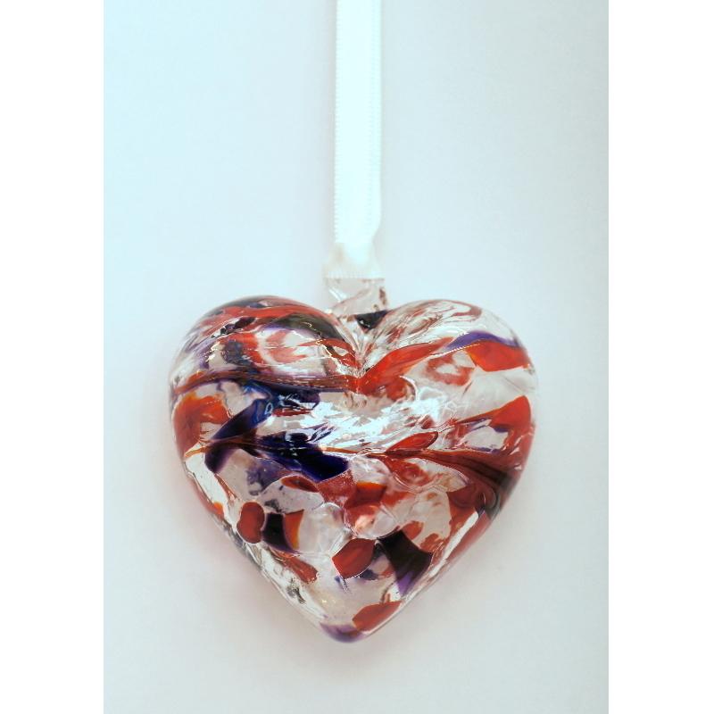 January (Garnet) Birthstone Blown Glass Heart - Milford Blown Glass from thetraditionalgiftshop.com