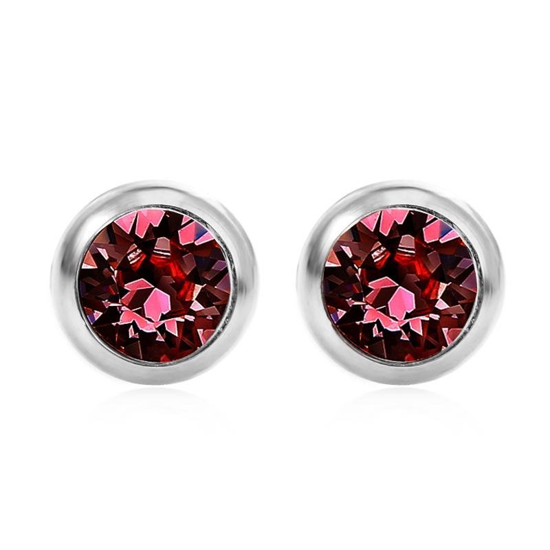 January Solitare Birthstone Earrings