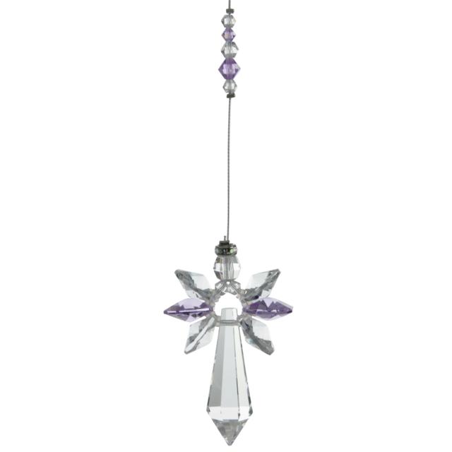 June Birthstone Crystal Guardian Angel - Light Amethyst (Large)