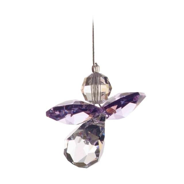 June Birthstone Crystal Guardian Angel - Light Amethyst (Small)
