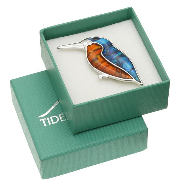 Kingfisher Paua Shell Brooch - Tide Jewellery from thetraditionalgiftshop.com