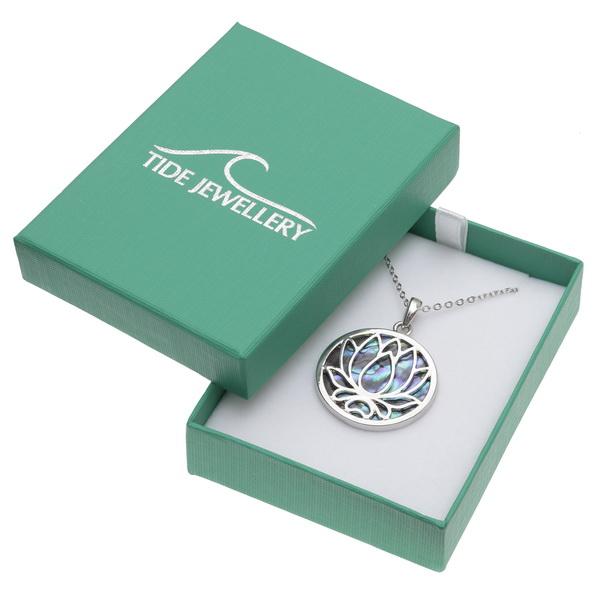 Lotus Flower Paua Shell Necklace - Tide Jewellery from thetraditionalgiftshop.com