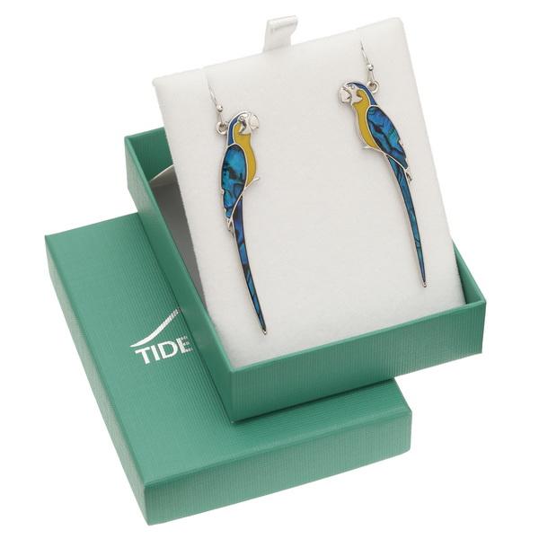 Macaw Paua Shell Hook Earrings - Tide Jewellery from thetraditionalgiftshop.com