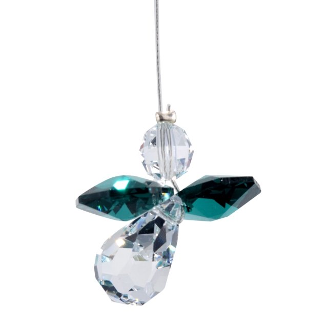 May Birthstone Crystal Guardian Angel - Emerald (Small)
