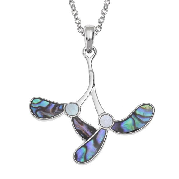 Mistletoe Paua Shell Necklace - Tide Jewellery from thetraditionalgiftshop.com