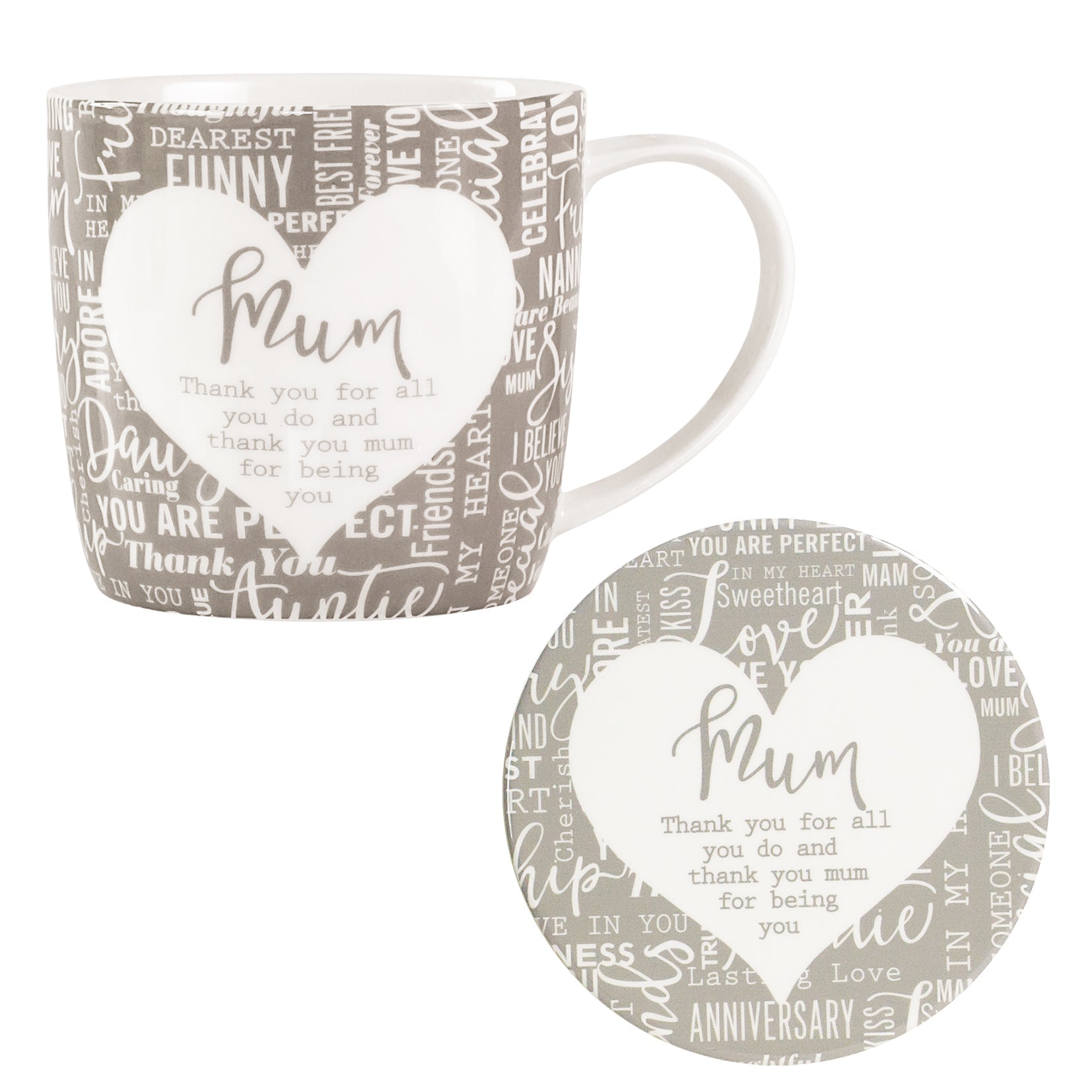 Mum Sentiment Mug & Coaster Set - Said with Sentiment from thetraditionalgiftshop.com