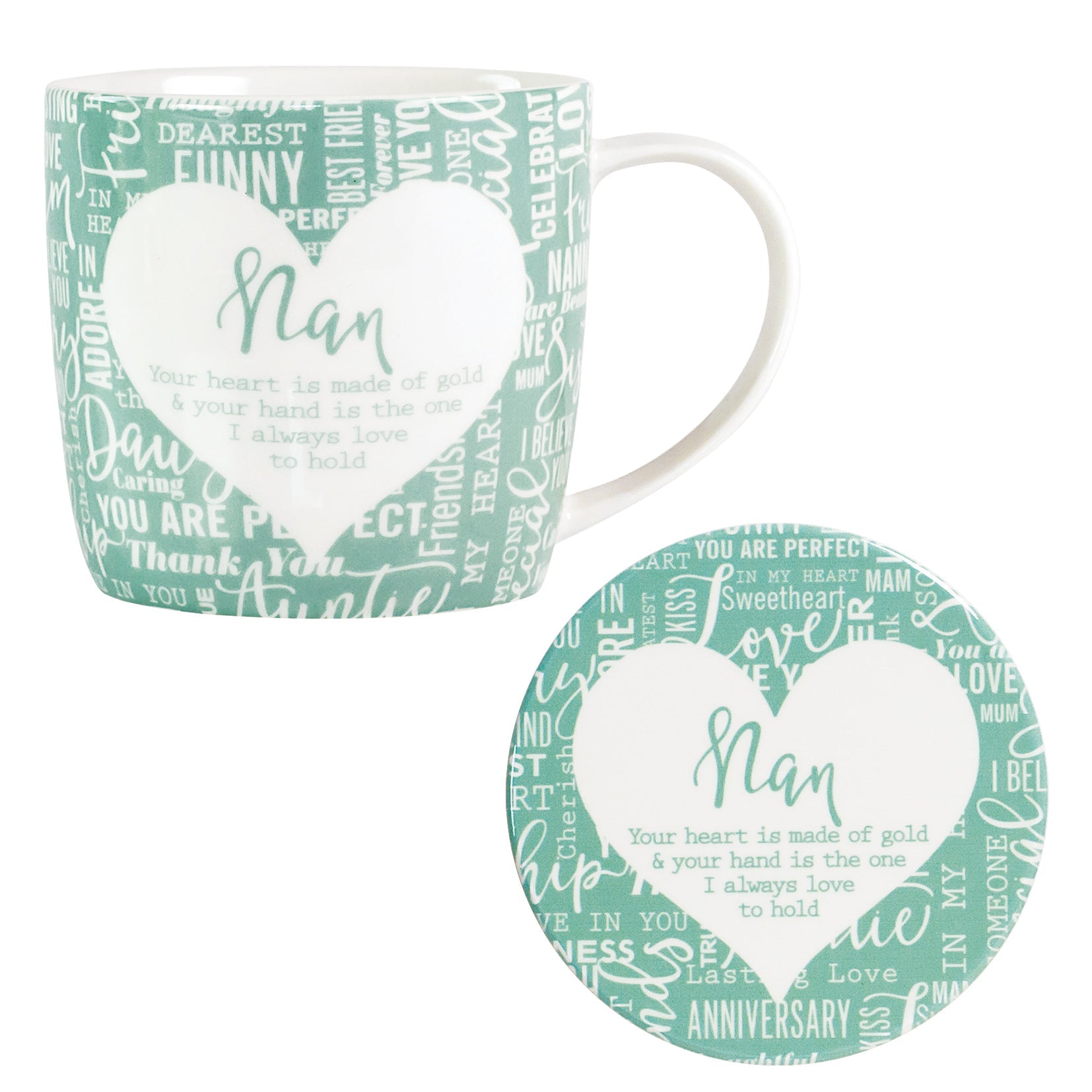 Nan Sentiment Mug & Coaster Set - Said with Sentiment from thetraditionalgiftshop.com