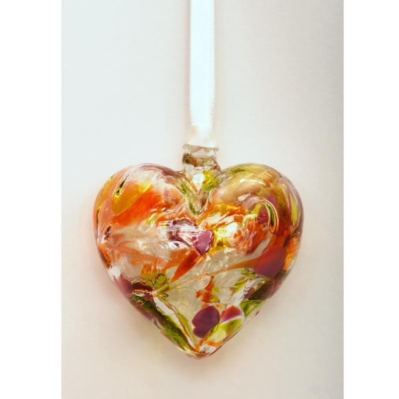 November (Topaz) Birthstone Blown Glass Heart - Milford Blown Glass from thetraditionalgiftshop.com