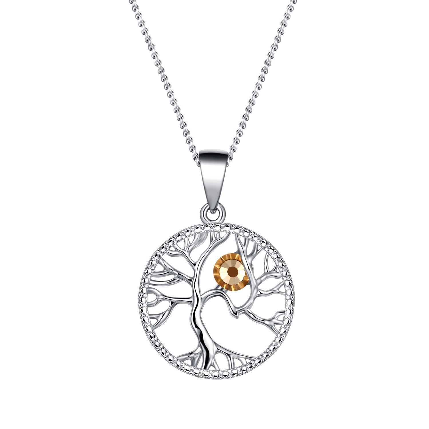 November Tree of Life Birthstone Necklace