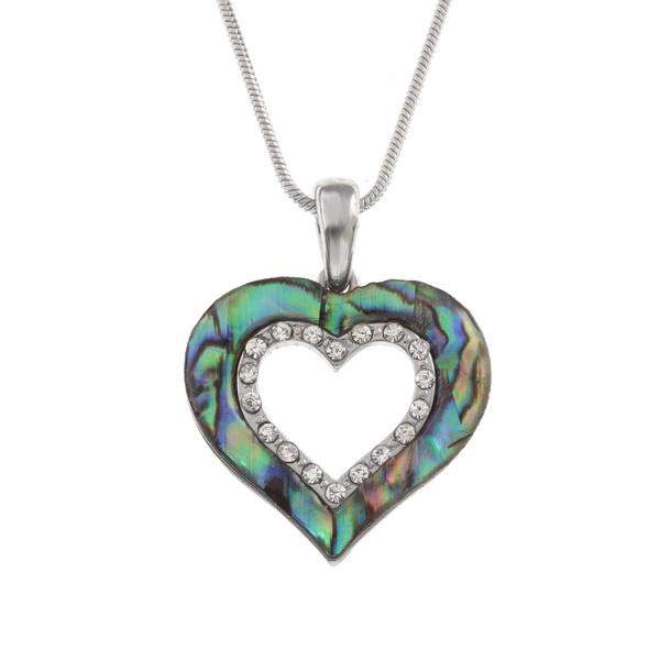 Open Heart Paua Shell Necklace - Tide Jewellery from thetraditionalgiftshop.com