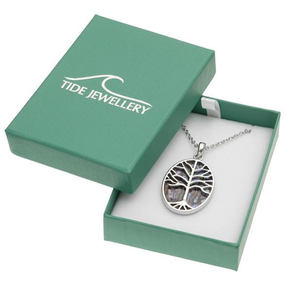 Oval Tree of Life Paua Shell Necklace - Tide Jewellery from thetraditionalgiftshop.com