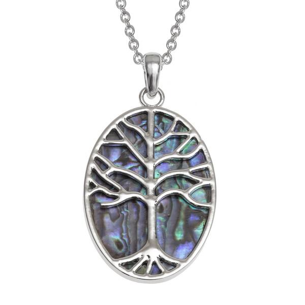 Oval Tree of Life Paua Shell Necklace - Tide Jewellery from thetraditionalgiftshop.com