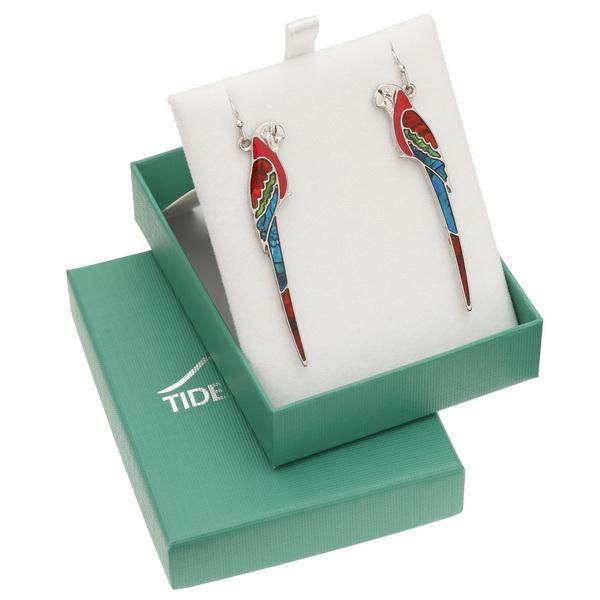 Parrot Paua Shell Hook Earrings - Tide Jewellery from thetraditionalgiftshop.com