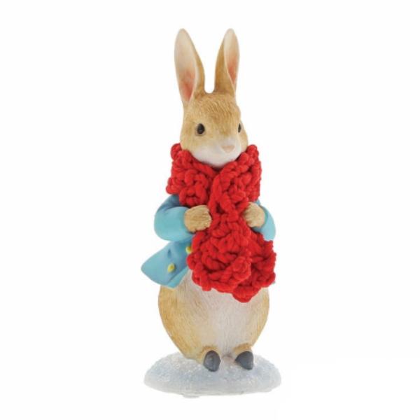 Peter Rabbit in a Festive Scarf Mini Figure - Beatrix Potter from thetraditionalgiftshop.com