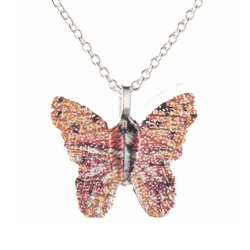 Pink Butterfly Leaf Necklace - Pure by Coppercraft from thetraditionalgiftshop.com
