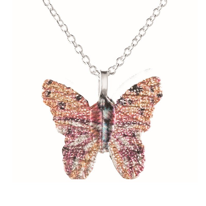 Pink Butterfly Leaf Necklace - Pure by Coppercraft from thetraditionalgiftshop.com