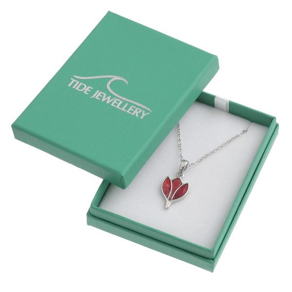 Red Tulip Paua Shell Necklace - Tide Jewellery from thetraditionalgiftshop.com