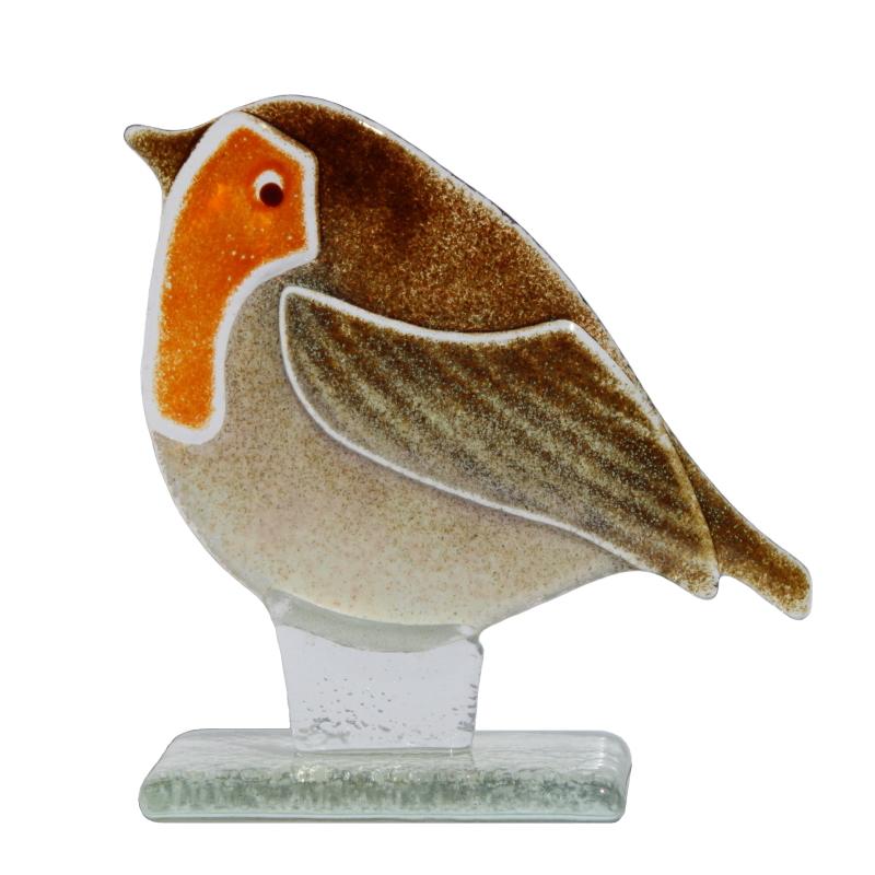 Robin (1) Fused Glass Ornament - D&J Glassware Fused Glass from thetraditionalgiftshop.com