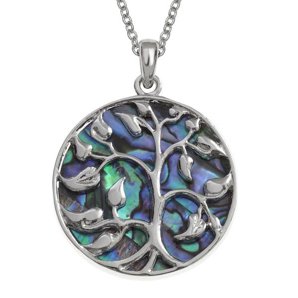 Round Foliage Paua Shell Necklace - Tide Jewellery from thetraditionalgiftshop.com
