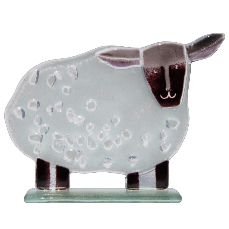 Sean the Sheep Fused Glass Ornament - D&J Glassware Fused Glass from thetraditionalgiftshop.com