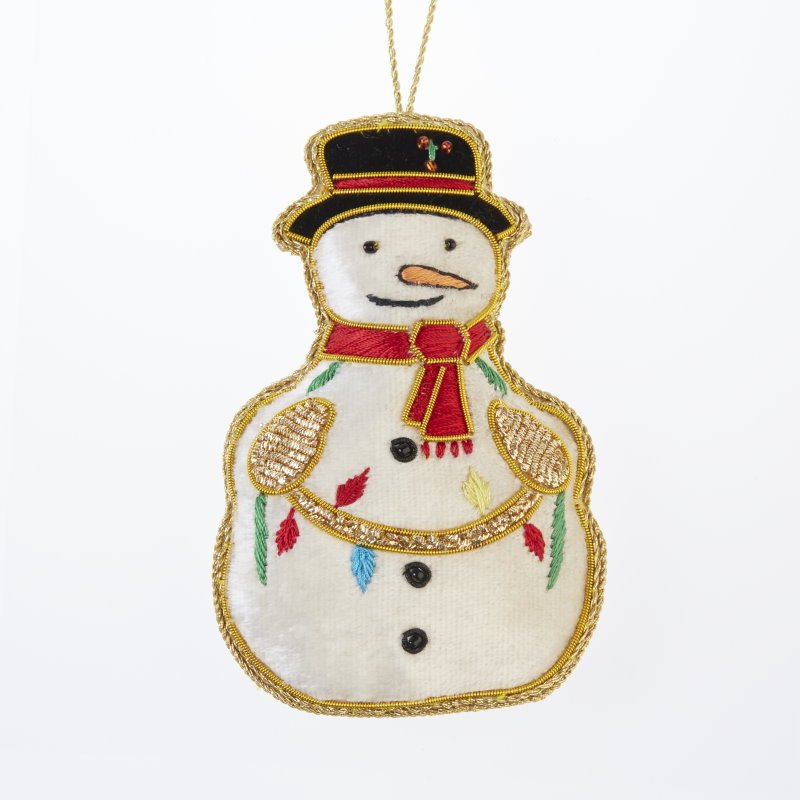 Snowman Zari Decoration - Zari Decorations from thetraditionalgiftshop.com