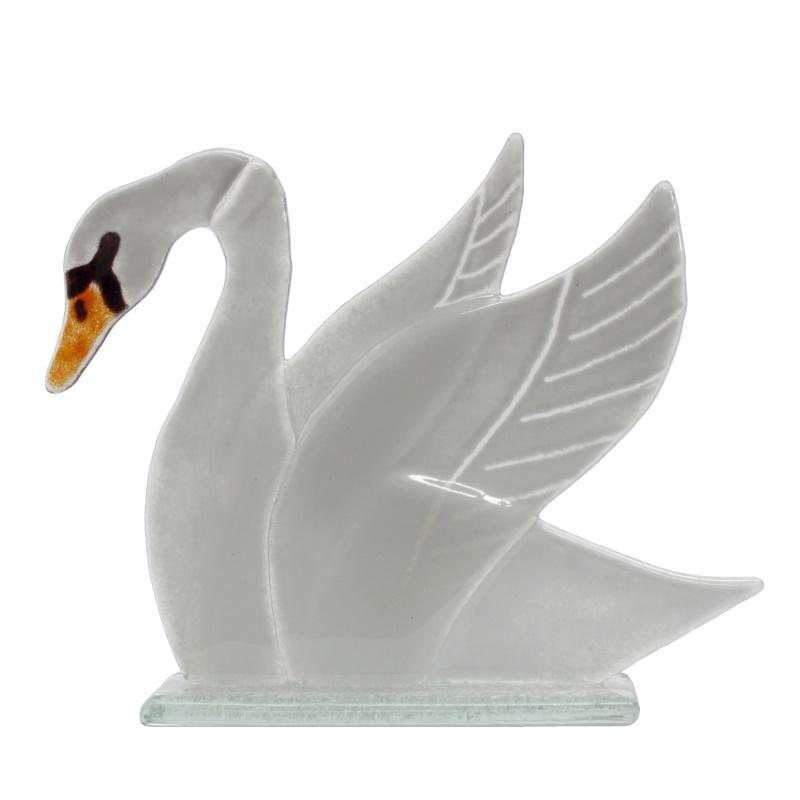 Swan Fused Glass Ornament - D&J Glassware Fused Glass from thetraditionalgiftshop.com
