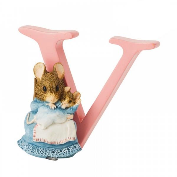 "V" Hunca Munca & Baby Alphabet Letter - Beatrix Potter from thetraditionalgiftshop.com