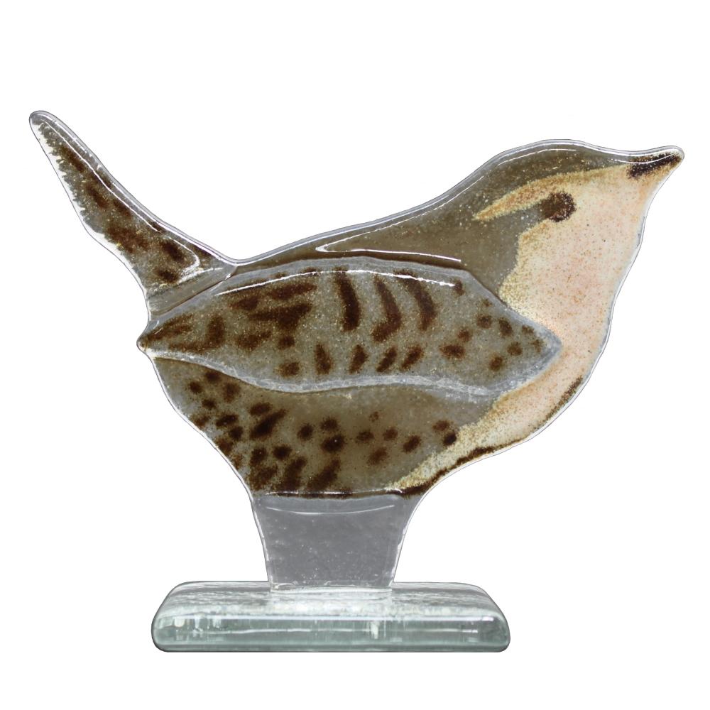 Wren Fused Glass Ornament - D&J Glassware Fused Glass from thetraditionalgiftshop.com