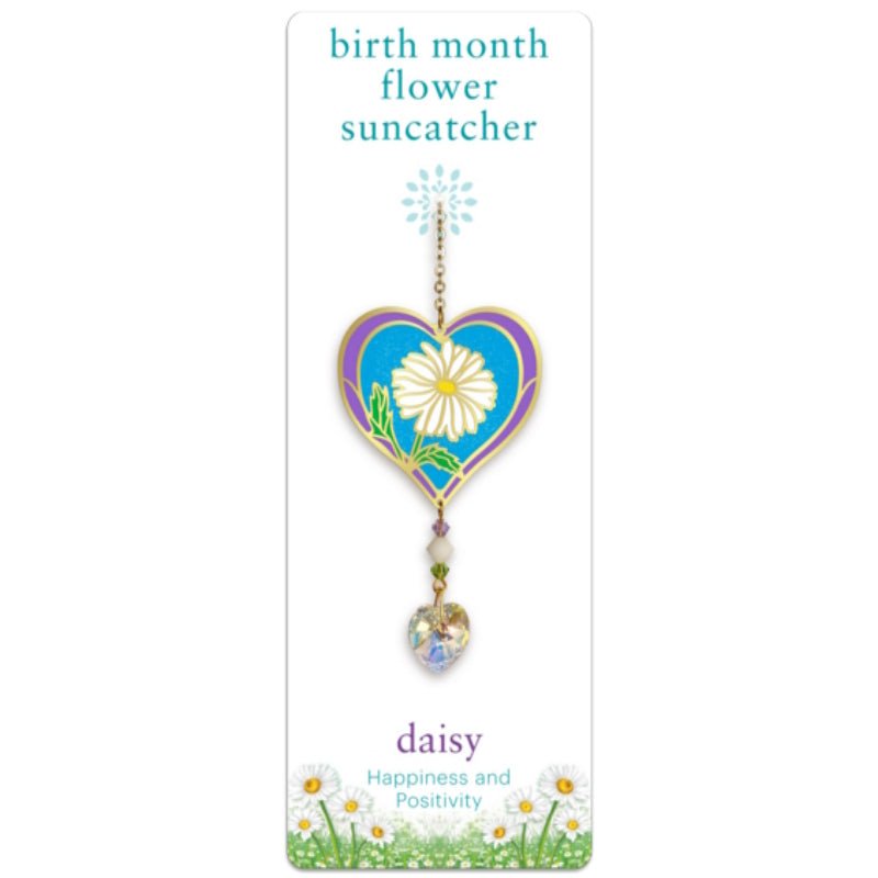 April (Daisy) Birth Month Flower Suncatcher - Wild Things Crystal from thetraditionalgiftshop.com