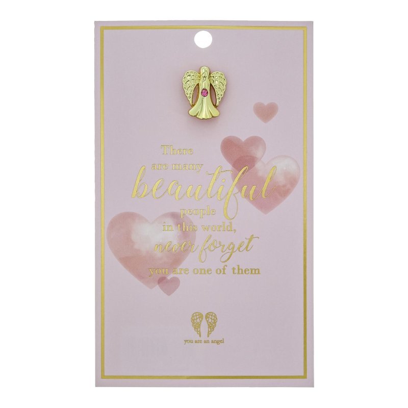 Beautiful People Angel Lapel Pin on Card - You Are An Angel from thetraditionalgiftshop.com