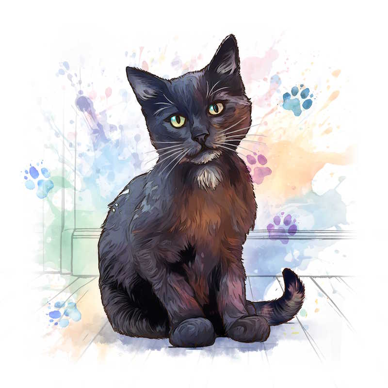 Black Cat Ceramic Art Tile - Art of Arora from thetraditionalgiftshop.com