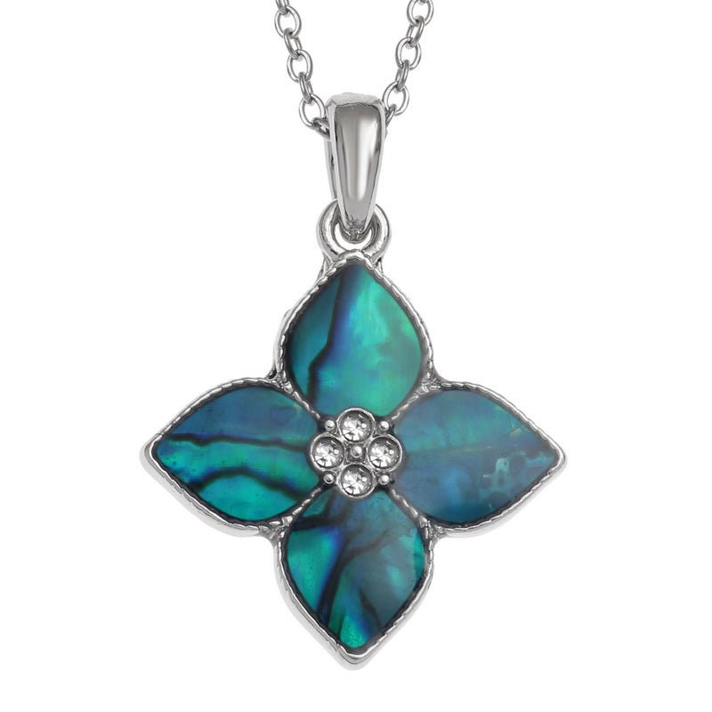 Blue Flower Paua Shell Necklace - Tide Jewellery from thetraditionalgiftshop.com
