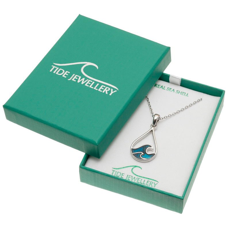 Blue Waves Paua Shell Necklace - Tide Jewellery from thetraditionalgiftshop.com