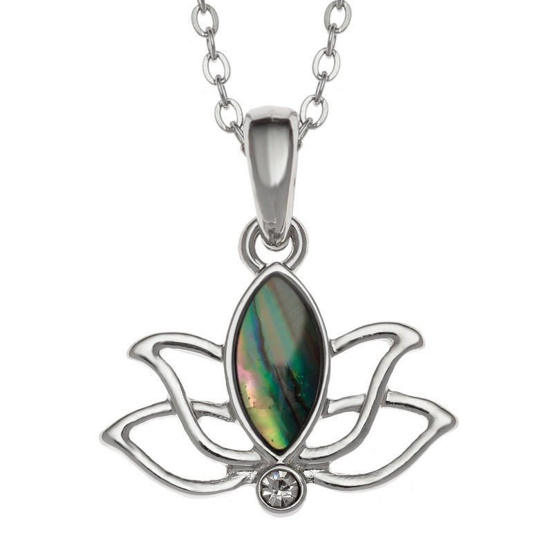 Lotus Flower Paua Shell Necklace - Tide Jewellery from thetraditionalgiftshop.com