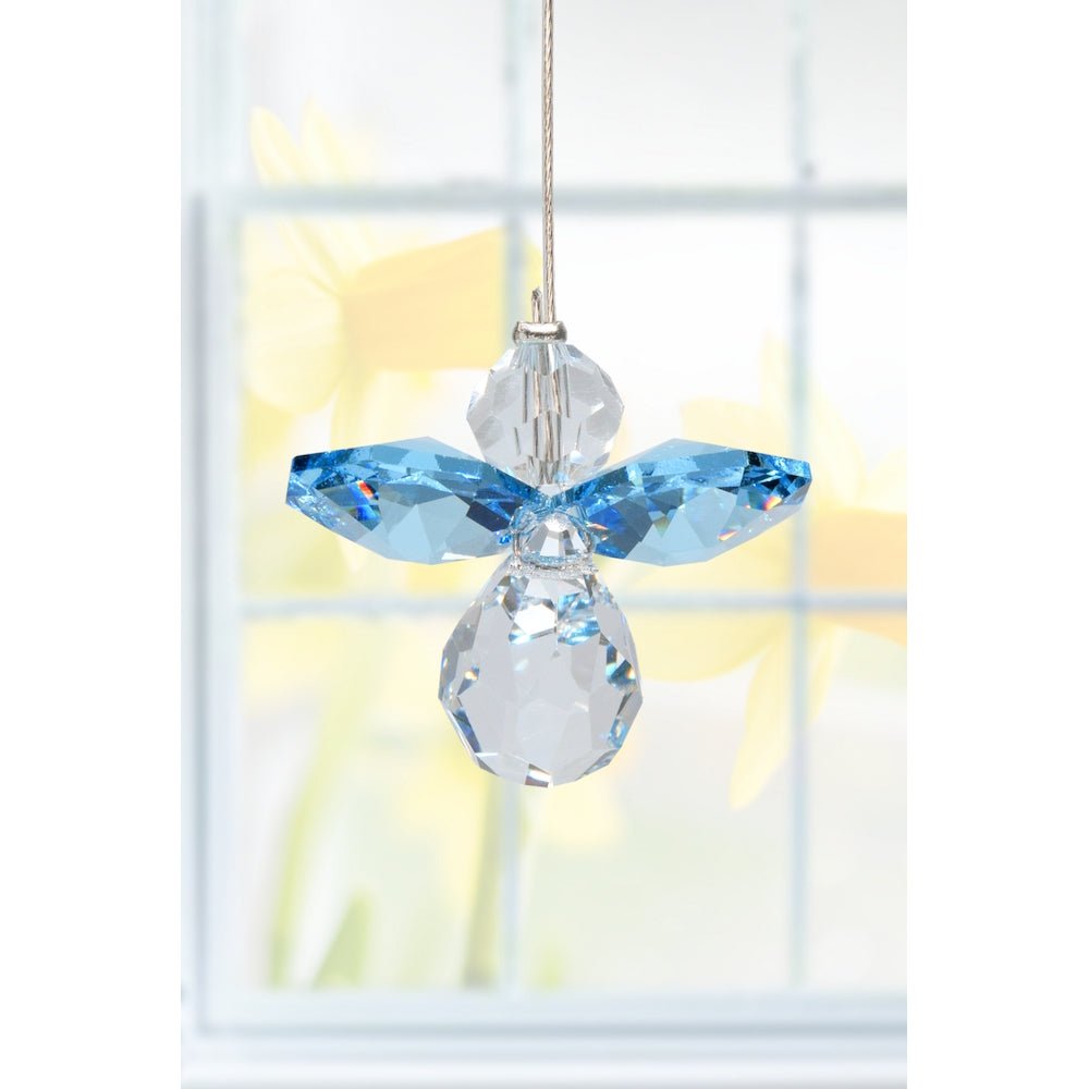 March Birthstone Crystal Guardian Angel – Aquamarine (Small) - Wild Things Crystal from thetraditionalgiftshop.com