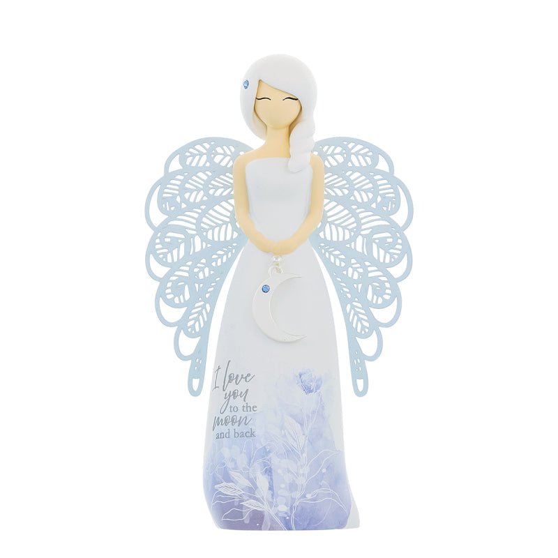 Moon and Back Angel Figurine - You Are An Angel from thetraditionalgiftshop.com