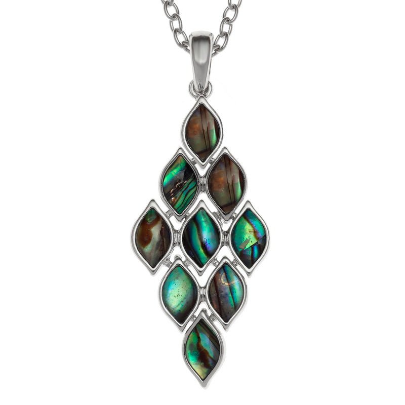 Natural Articulated Diamond Paua Shell Necklace - Tide Jewellery from thetraditionalgiftshop.com