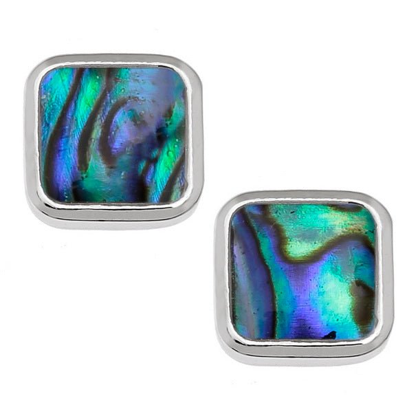 Natural Square Paua Shell Earrings - Tide Jewellery from thetraditionalgiftshop.com