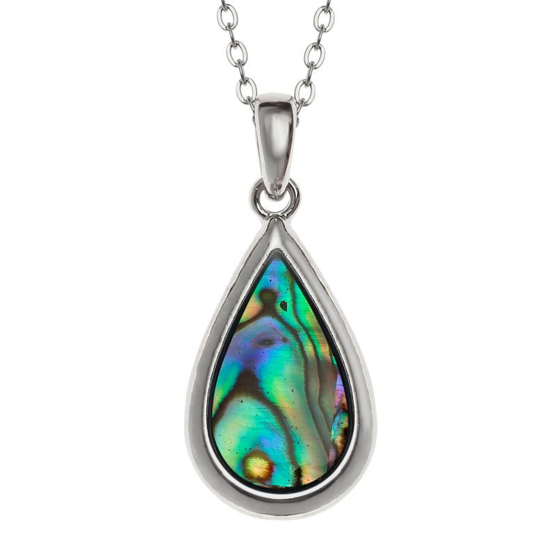 Natural Teardrop Paua Shell Necklace - Tide Jewellery from thetraditionalgiftshop.com