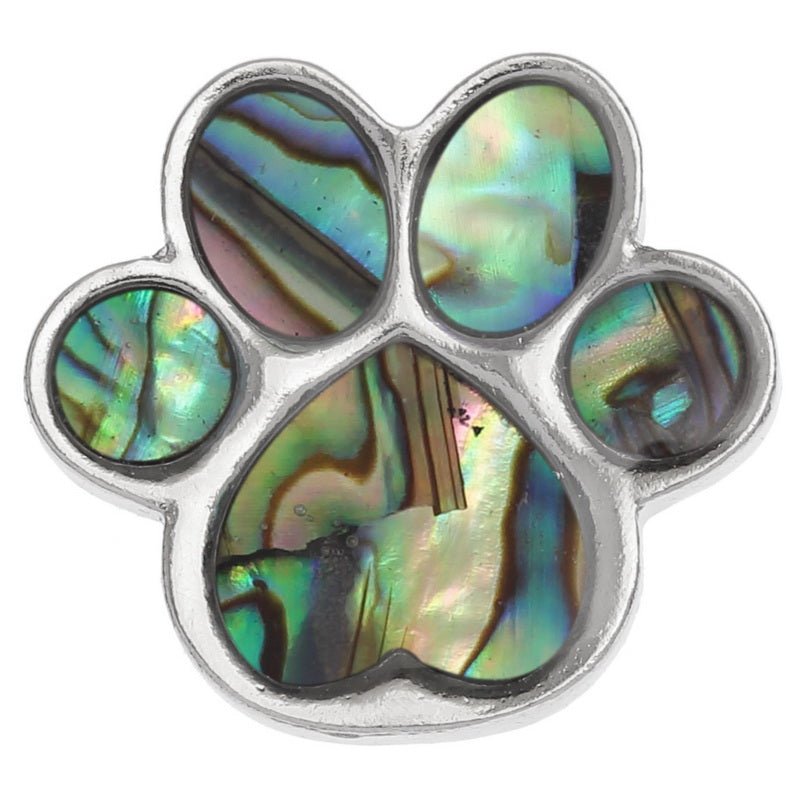 Pet Paw Paua Shell Pin Badge - Tide Jewellery from thetraditionalgiftshop.com