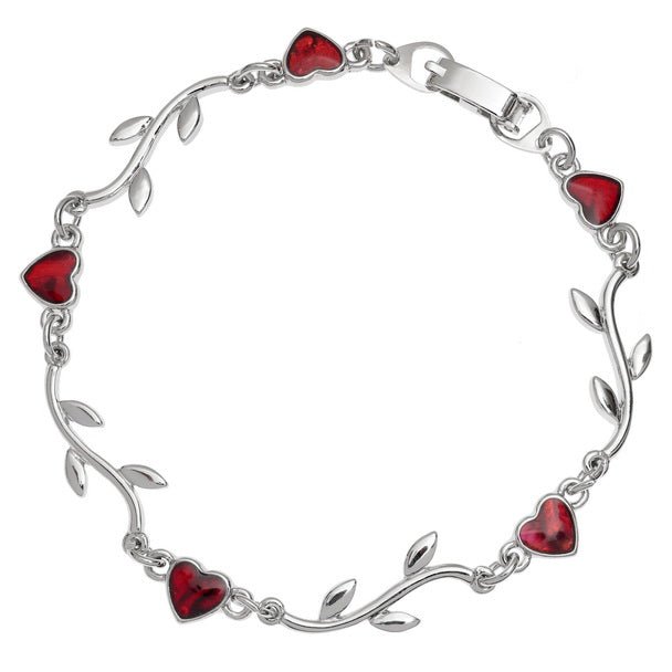 Red Heart and Branch Paua Shell Bracelet - Tide Jewellery from thetraditionalgiftshop.com