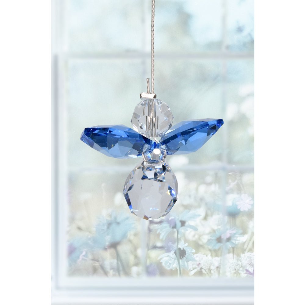 September Birthstone Crystal Guardian Angel - Sapphire (Small) - Wild Things Crystal from thetraditionalgiftshop.com