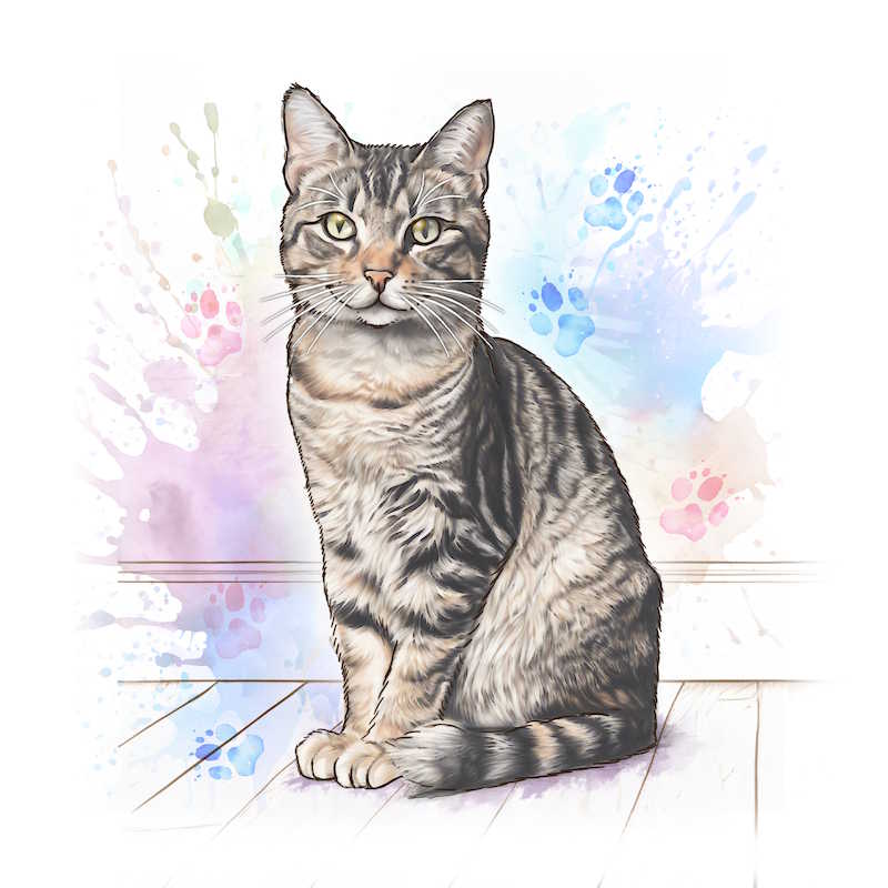 Tabby Cat Ceramic Art Tile - Art of Arora from thetraditionalgiftshop.com