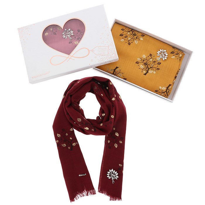 Tree of Life Boxed Scarf & Brooch Set - Equilibrium from thetraditionalgiftshop.com