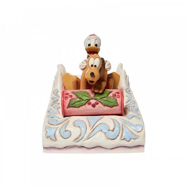 A Friendly Race (Donald Duck & Pluto Sledding) - Disney Traditions from thetraditionalgiftshop.com